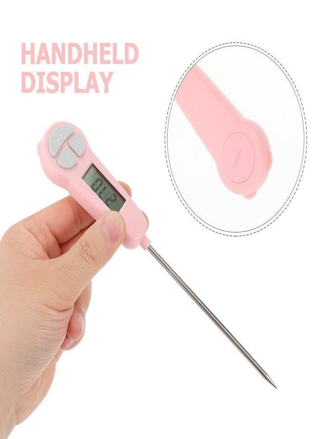 VOSCHOIX Digital Meat Thermometer, Instant Read Food Thermometer Long Probe for Meat Cooking Food Frying BBQ Kitchen Roast Turkey Pink - Image 4